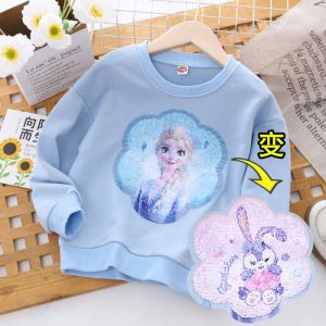 Color-Changing Cotton Top Womens Autumn Wear Elsa Face-Changing Clothes Pure Cotton Base Layer for Little Girls