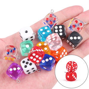 14mm Resin Dice Charms Square Dice Pendant For Necklace Bracelet Earring DIY Jewelry Craft Making Accessories
