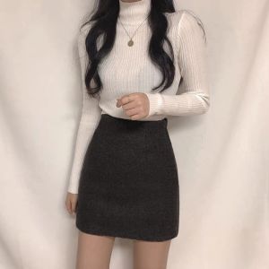 High Waist Bodycon Dress for Women in Almond Velvet Short Length Work Clothing with Elastic Waist and Slimming Design