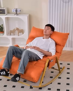 Ghế thư giãn bập bênh đôi vỏ da PU có điều chỉnh 5 cấp độ ghế xem phim ghế đọc sách ghế nghỉ ngơi