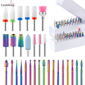 30pcs เจาะเล็บ Bits เซรามิคเพชร Cuticle Efile ทังสเตนคาร์ไบด์เครื่องตัดสําหรับเล็บ Remover อะคริลิคเจลเล็บเครื่องมือ