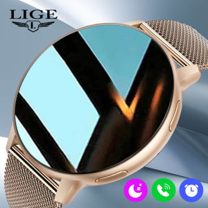 LIGE Fashion Smart Watch For Women Bluetooth Call Waterproof Sports Fitness Watches Blood Oxygen Healthy Smart Men Watch
