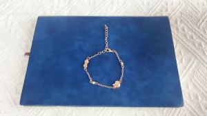 Sanrio | Minimalist Hello Kitty Chain Bracelet Zinc Alloy Rose Gold Tone with Kitty Head Charm Adjustable Wristband