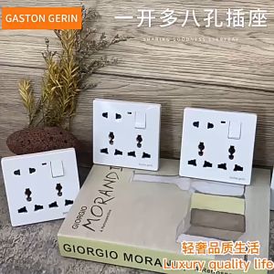 Tik Top Wall Socket Universal Socket 13A socket 230V 8 pin Multiple Socket 86mmX86mm Plastic Panel