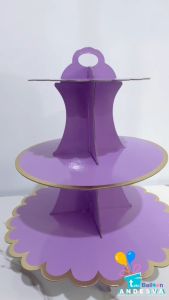 Cake Stand POLOS List Gold / 3 Tier Cupcake Stand / standing cake dekorasi / tatakan kue pesta