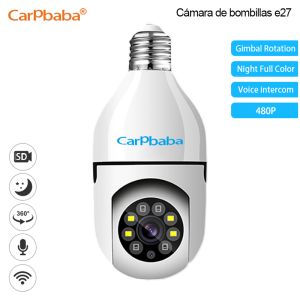 Carpbaba E27 bóng đèn Wifi Camera giám sát đầy màu sắc nhìn trong đêm 360 ° Bút làm mi tự động xoay con người theo dõi hai chiều nói chuyện 1/2/4pcs