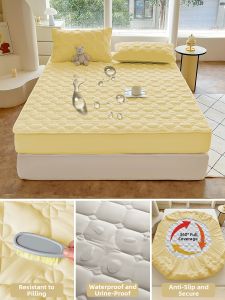 MENGWEIJUE | Waterproof Urine-Proof Breathable Machine Washable Anti-Cat Urine Dirt-Repellent Dust-Proof Slip-Resistant Mite-Proof Mattress Protector