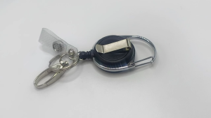 Metal Retractable Keychain Heavy Duty Self-Retractable Belt Clip and Key Ring for Name Card Keychain