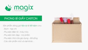 MPB2 - 20x13 cm - 60 phong bì carton đóng hàng - Bìa gói hàng bìa cứng bì thư | Magix Packaging