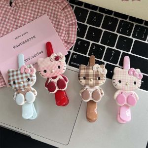 Tooyoo Cartoon Plaid Cute Kitty Duckbill Clip Seamless Side Bangs Clip Long Hair Clip