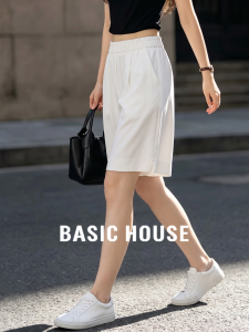 Basic House | High Waist Split Wide Leg Trousers Style Shorts Autumn