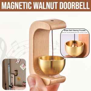 [When The Doorbell Rings Wealth Pours In] Magnetic Walnut Doorbell Japanese Style Solid Wood Door Bell Room Wind Chimes Clear Ringtone