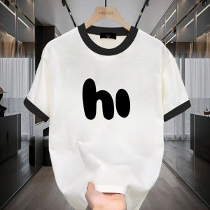 American Pure Cotton Short Sleeve T-Shirt Mens Summer 2024 New Arrival Ins Trendy Retro Oversize Patchwork Top T-shirt