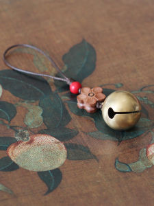 Peach Blossom Keychain Mobile Phone Chain round Bell Simple Ancient Style Gift for Women Creative Festival Supplies