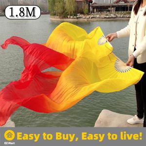 【Fast Shipping】 1.8M Real Silk Belly Dance Veils Classic Size Bamboo Fan Veil Dancer Preformance Show Props LZC-Belly-Fan