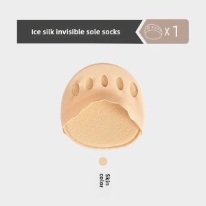 [Half Soles Toe Socks] Anti-Pain Sweat-Absorbent Invisible Split Toe Womens High Heel Sandals Front Palm Half Foot Sock Summer Thin