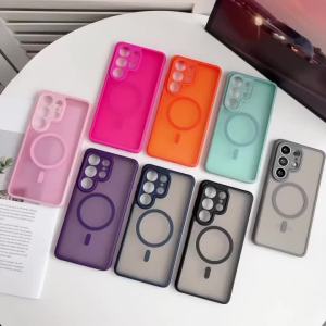 For Samsung S26 Plus S25 S24 S23 S22 Ultra Frosted Translucent for MagSafe Back Cover for Galaxy A57 A56 A55 A36 A35 A17 A16 A07