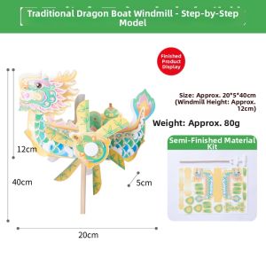 ZAODONGFANG | Chinese Style Dragon Boat Pinwheel DIY Toy
