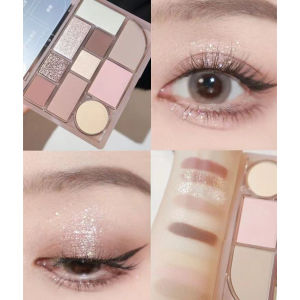 Attraction Ten-color Eyeshadow Palette Tea Brown Earth Tone Powder Blusher Highlight Integrated Palette