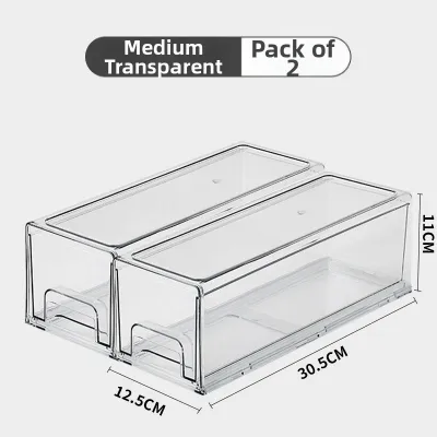 SHUOJIAJIA | Transparent Stackable Drawers Organizer Storage Box