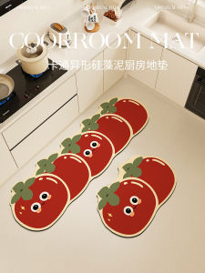 พื้นที่วางกระชับสีแดงกันลื่นกันน้ำมันสำหรับห้องครัวแบบตัดได้พื้นที่วางรองเท้าด้านนอกห้องครัวดินเจลไซลิโคนดูดซับน้ำขอบสุขภาพ