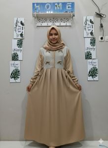 Arafah dress gamis dewasa jumbo busui bahan Rib knit japan premium model terbaru kekinian viral terlaris