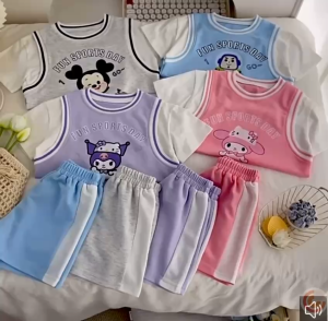 Set Pakaian Sukan Kanak-Kanak (Lelaki & Perempuan) – Rekaan 2 dalam 1 Kain Cotton Berlubang Bernafas & Selesa