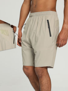 Mens Fitness Running Shorts Quick Dry Breathable Ultra Light Nylon Five-Quarter Length Shorts Ice Sensation Sportswear