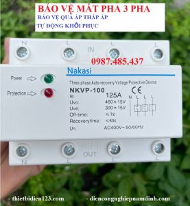 Thiết bị chống mất pha - sụt áp quá áp 3 pha 4 cực 100A 125A CHÍNH HÃNG NAKASI