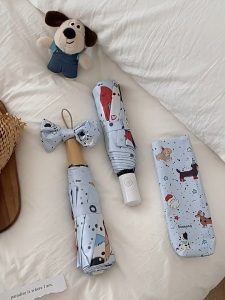 Star dog folding umbrella Dual use automatic umbrella for rain and light Sunscreen UV umbrella