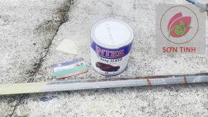 Sơn vân bông Inter sơn sần màu vàng tím đỏ (900gr) mã 8814