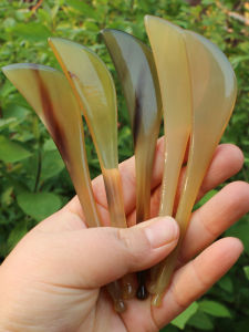 Natural Horn Scrapping Plate Massage Board Facial Beauty Plate Limbs Open Back Scrapping Plate Facial Eye Muscle-Poking Stick