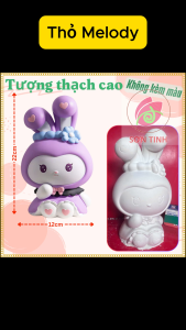 Tượng thạch cao Thỏ Melody M40 (Không kèm màu) Bé Tô Màu Tô Tượng trò chơi trẻ em