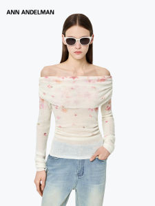 ANN ANDELMAN | Off-Shoulder Ruffle Waist Gentle Knitted Top