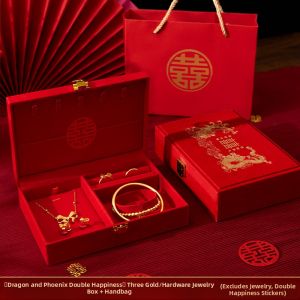 ETY | Wedding Engagement Jewelry Box with Gold Jewelry Set