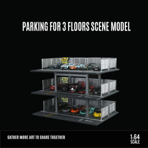MoreArt 1:64 Scale Diorama Miniatures Car Garage Model With LED Lights Parking Lots City DIY Model Sets Collection Display Gifts