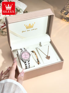 OLEVS | New 2026 Pink Dial Diamond-studded Mother-of-pearl Quartz Womens Watch