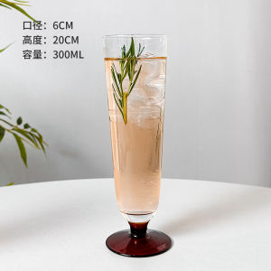 Modern Minimalist Amber Bottom Highball Glass Fruit Juice Cup Champagne Wine Cocktail Personalized Design Single Layer Glass Cup