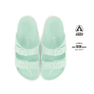 Aerostreet 36-41 Conifer Mint - Sandal Sendal Selop Slip On Casual Pria Wanita Aero Street ABCAA