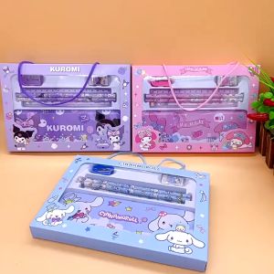 Kotak Tempat Pensil Crayon Anak Set 6 in 1 Kuromi & Alat Tulis Sekolah Lucu