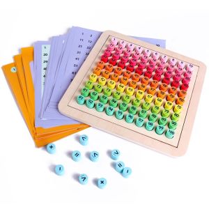 Montessori Rainbow Wooden 1-100 Number Board Educational Toy