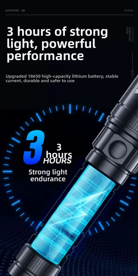 Rechargeable Focused Bright Flashlight | Lazada Singapore