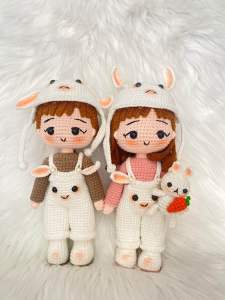 Búp bê bé thỏ couple (30x15)