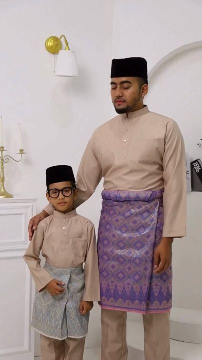 Baju Melayu Dewasa & Budak SEPASANG Slim Fit RAYA Kain Cotton 👉🏻 Warna ...