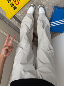 Quần Ống Đứng American Pleated Ice Silk Dry Fast Men Summer Thin Drapey Vibe Flared Apparent Leg Length Casual Pants