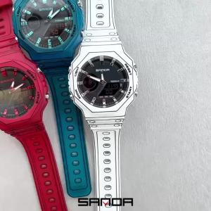 Sanda | SANDA 6508 New Dual Display Digital Wristwatch Fashion Electronic Watches for Man Multifunctional Luminous Stopwatch Alarm Clock