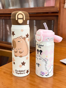 Cốc Nước Trẻ Em Cỡ Nhỏ Di Động Đẹp Mắt Cốc Đựng Đồ Uống Hai Mặt Cho Học Sinh Cốc Đựng Nước Bằng Thép Không Gỉ