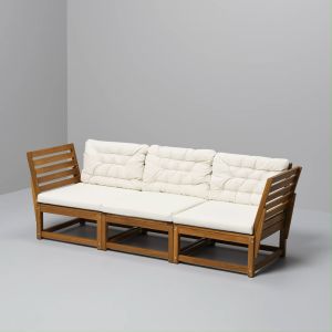 เก้าอี้พักผ่อน IKEA ปลอดภัย เก้าอี้กลางแจ้ง เก้าอี้สนาม ย้อมสีน้ำตาล อ่อน