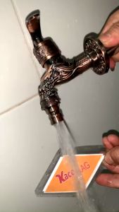 Vòi lạnh gắn tường đồng giả cổ KAG-KHL35 Vòi hồ chạm rồng D21 xả nước mạnh thiết kế tuyệt đẹp siêu phẩm tinh tế đến từng chi tiết