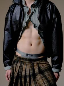 Noexit Mens Sporty Breathable Comfortable High Slit Triangle Underwear mid Waist U Design Quick Dry Pure Color Underpants